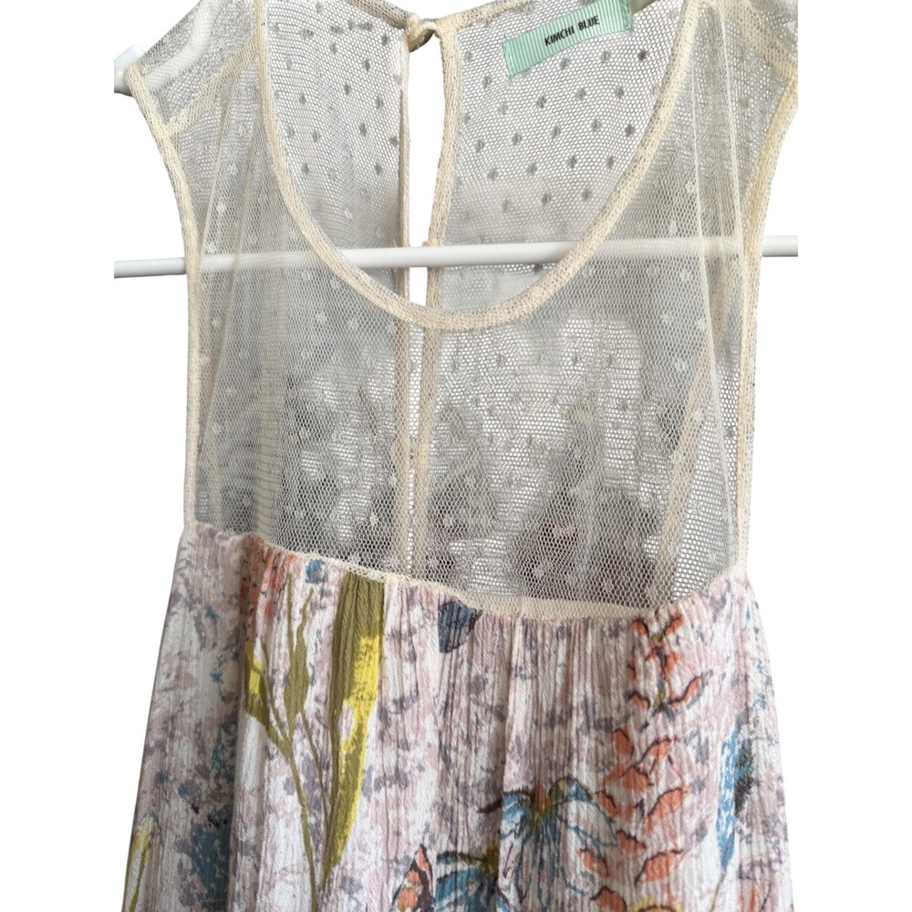 Kimchi Blue Urban Outfitters Butterfly Print Mesh Yoke Tiered Mini Dress XS - Picture 6 of 7